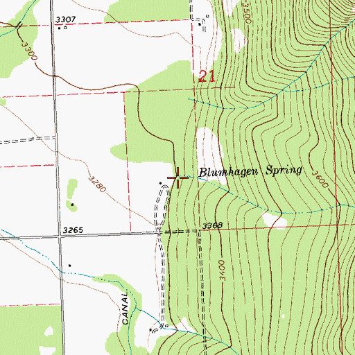 Topographic Map of Blumhagen Spring, MT