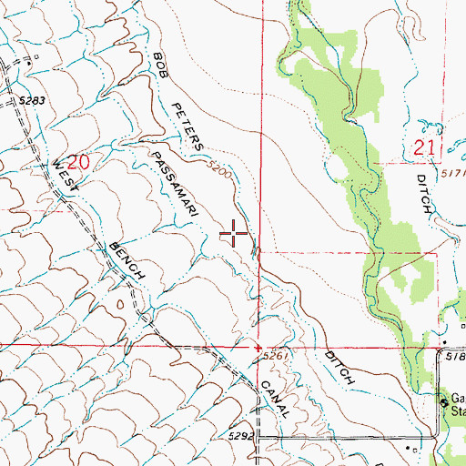 Topographic Map of Bob Peters Ditch, MT