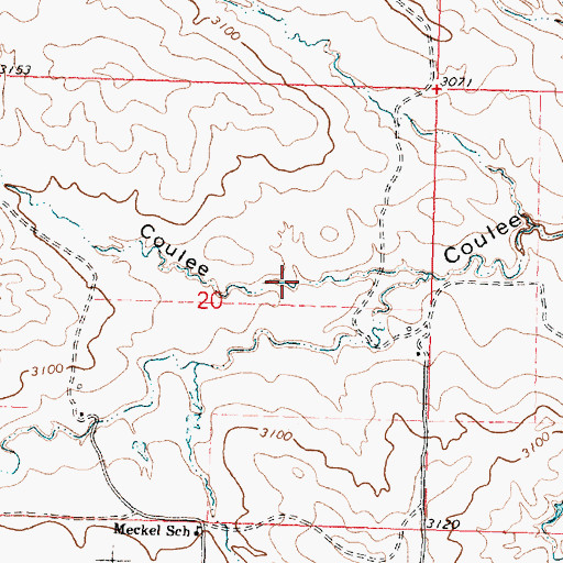 Topographic Map of Bobcat Coulee, MT