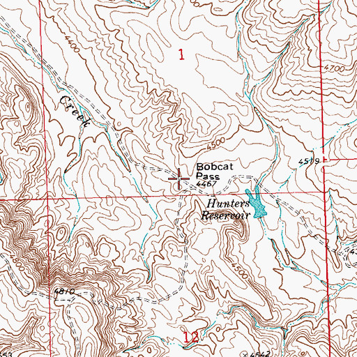 Topographic Map of Bobcat Pass, MT
