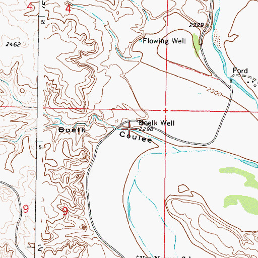 Topographic Map of Boelk Well, MT
