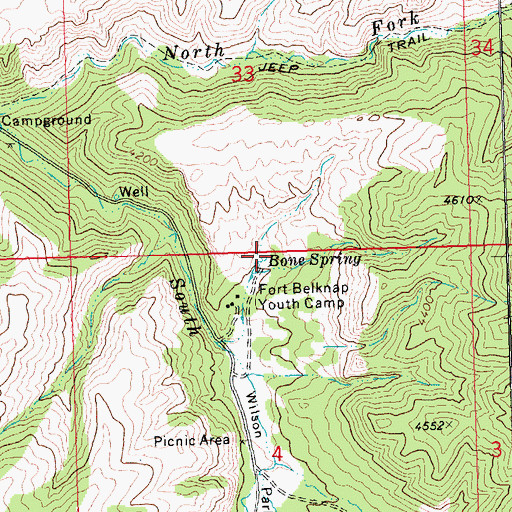 Topographic Map of Bone Spring, MT