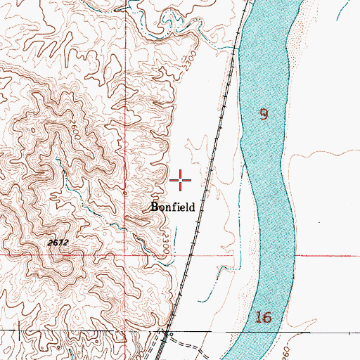 Topographic Map of Bonfield, MT