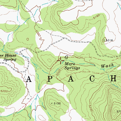 Topographic Map of Mare Springs, AZ