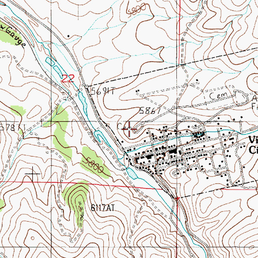 Topographic Map of Boothill Cemetery, MT
