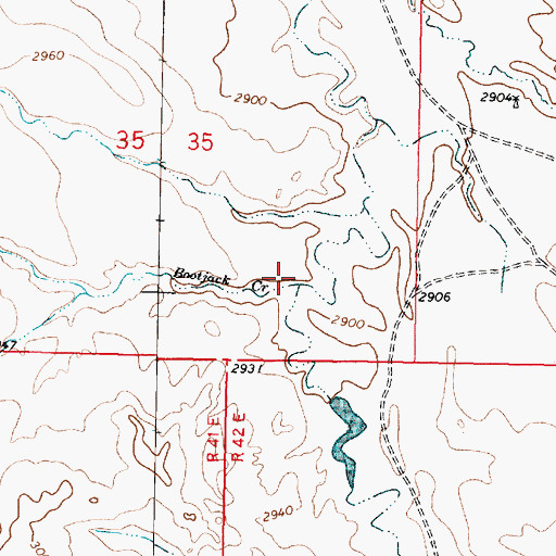 Topographic Map of Bootjack Creek, MT