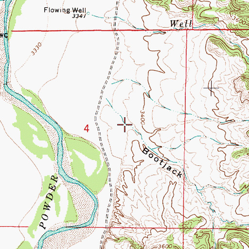 Topographic Map of Bootjack Draw, MT