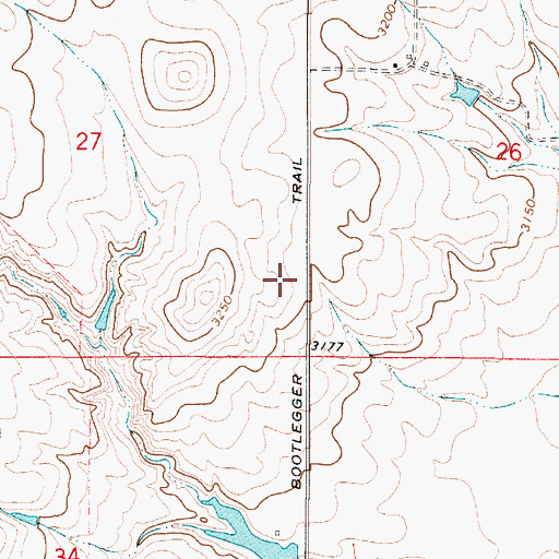 Topographic Map of Bootlegger Trail, MT