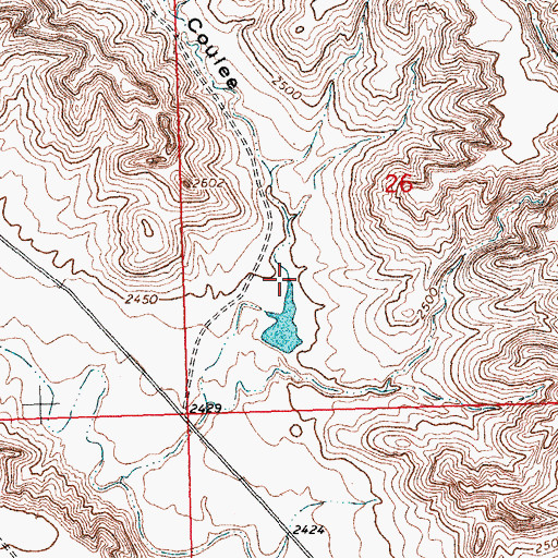 Topographic Map of Borders Coulee, MT