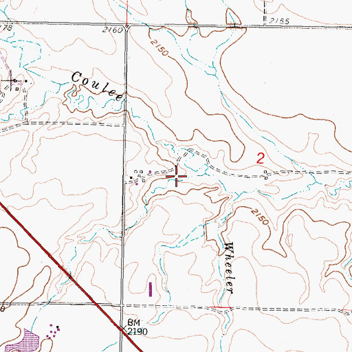 Topographic Map of Borton Coulee, MT