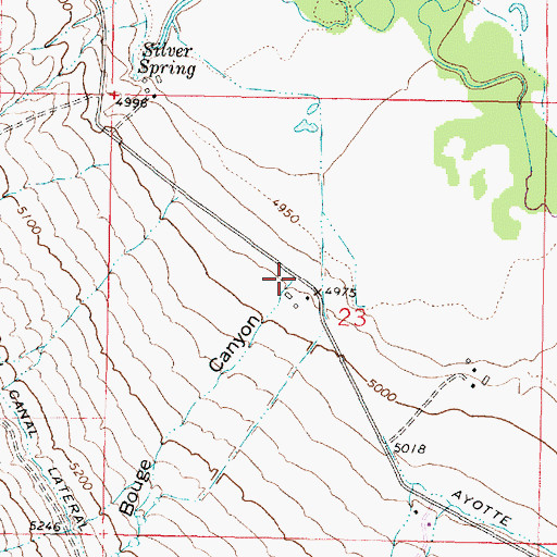 Topographic Map of Bouge Canyon, MT
