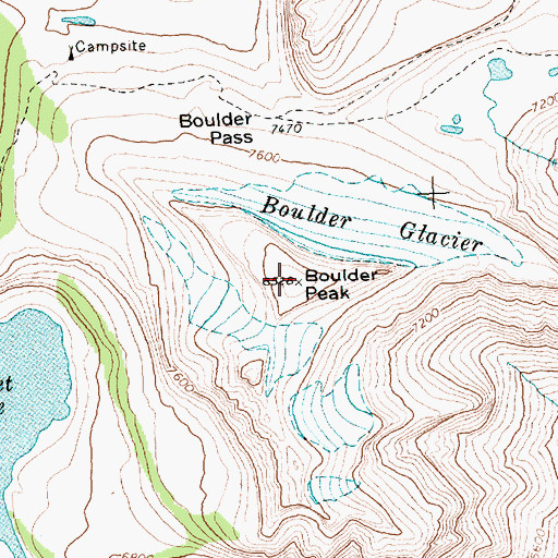 Topographic Map of Boulder Peak, MT