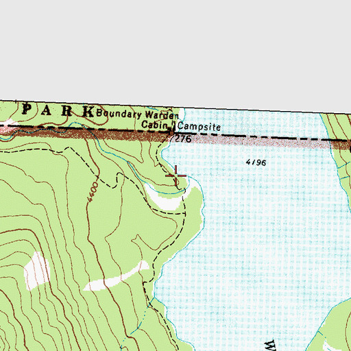 Topographic Map of Boundary Creek, MT