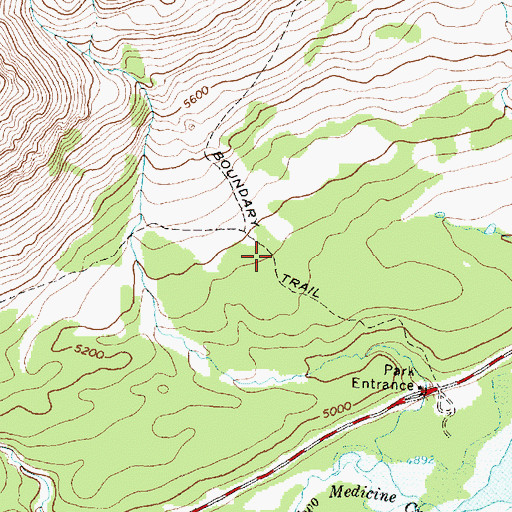 Topographic Map of Boundary Trail, MT