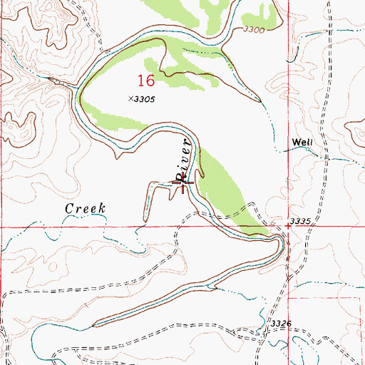 Topographic Map of Bowers Creek, MT