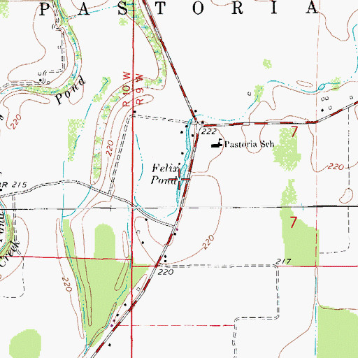 Topographic Map of Felix Pond, AR