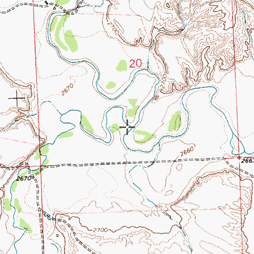 Topographic Map of Box Elder Creek, MT