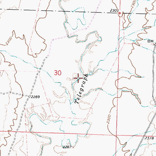 Topographic Map of Box Elder Creek, MT
