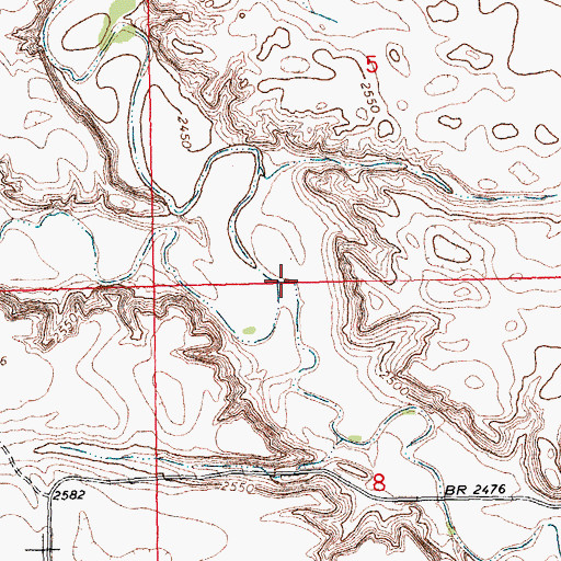 Topographic Map of Box Elder Creek, MT