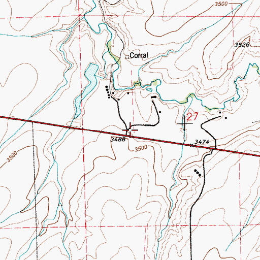 Topographic Map of Box Elder School (historical), MT