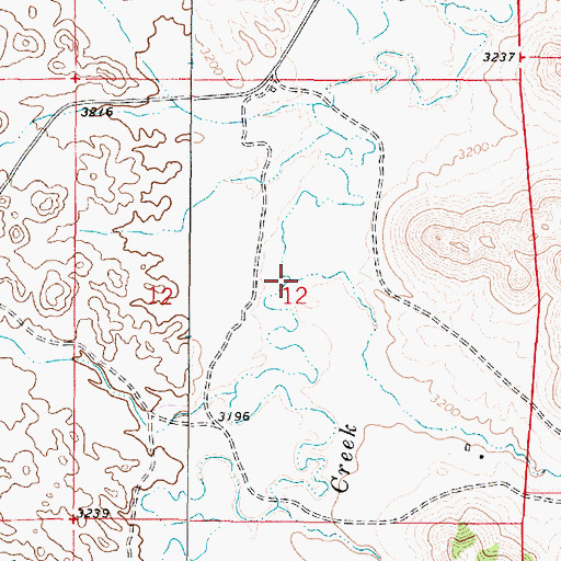 Topographic Map of Box Elder Creek, MT