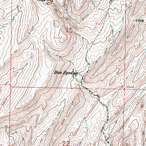 Topographic Map of Box Spring, MT