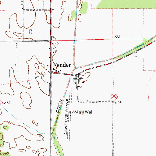 Topographic Map of Fender, AR