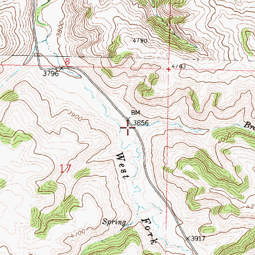 Topographic Map of Brady Creek, MT