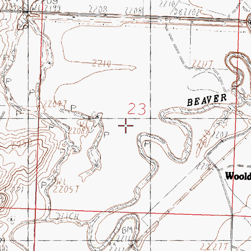 Topographic Map of Brady's Ranch, MT