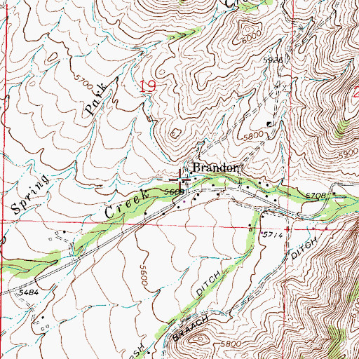 Topographic Map of Brandon, MT