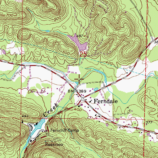 Topographic Map of Ferndale Creek, AR