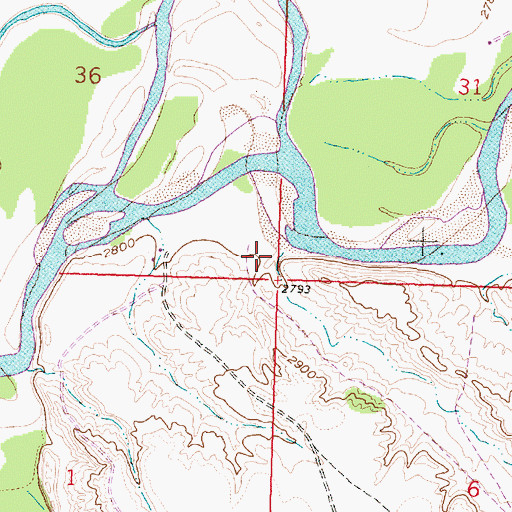 Topographic Map of Brant Coulee, MT