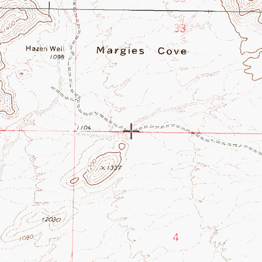 Topographic Map of Margies Cove, AZ