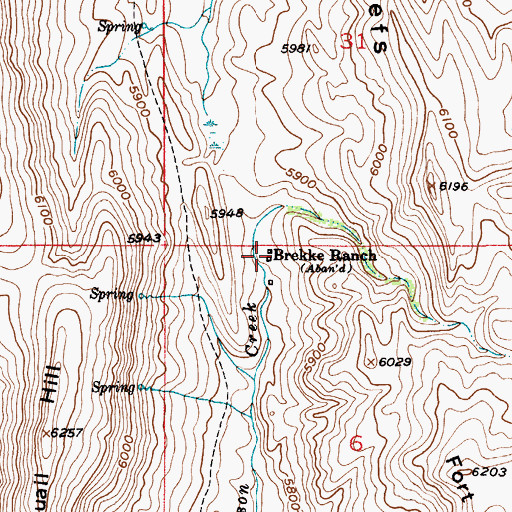 Topographic Map of Brekke Ranch, MT