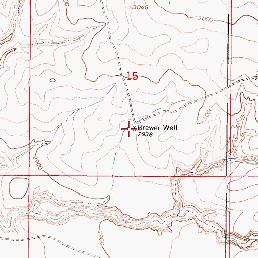 Topographic Map of Brewer Well, MT
