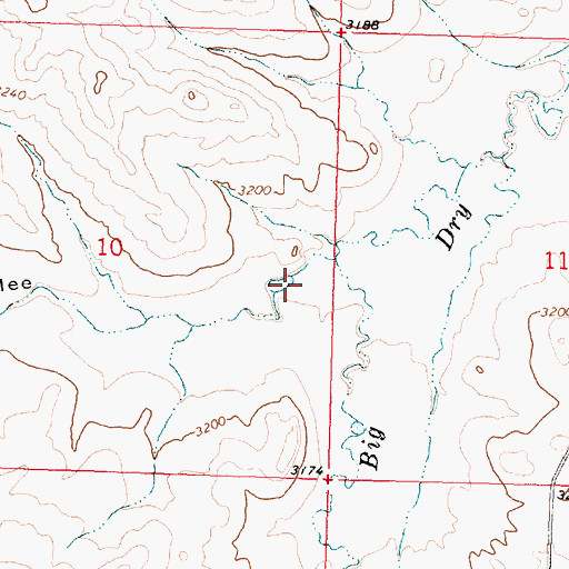Topographic Map of Brickhammer Coulee, MT