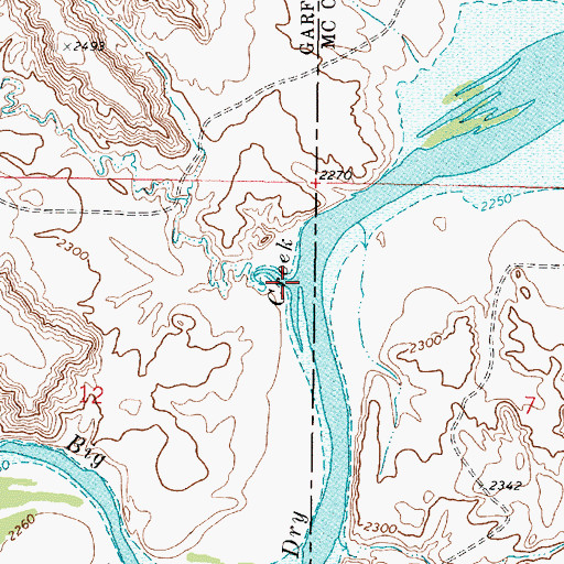 Topographic Map of Bridge Coulee, MT