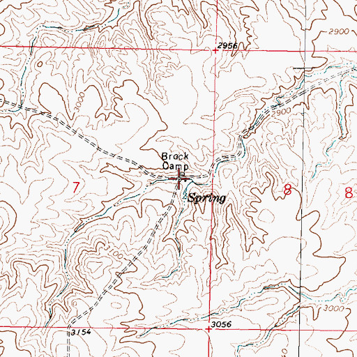 Topographic Map of Brock Camp, MT