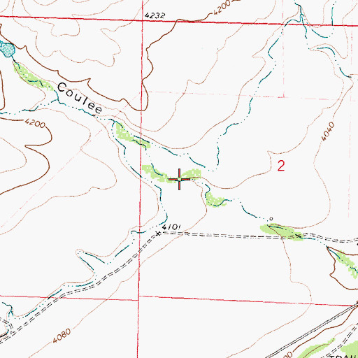 Topographic Map of Brock Coulee, MT