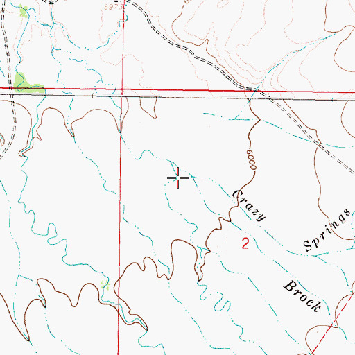 Topographic Map of Brock Creek, MT