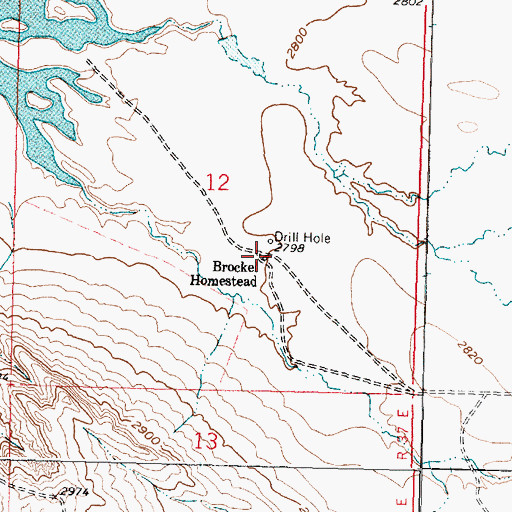 Topographic Map of Brockel Homestead, MT