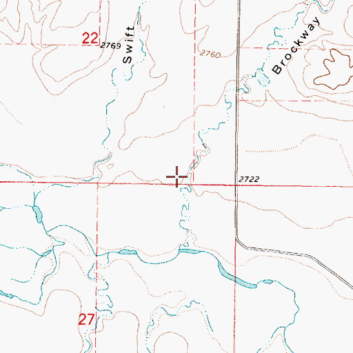 Topographic Map of Brockway Coulee, MT