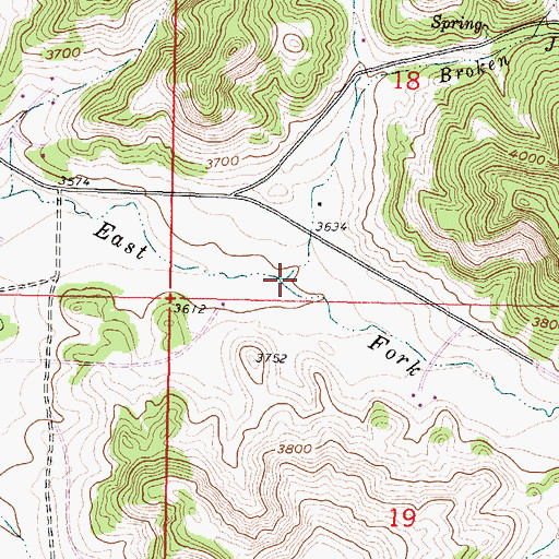 Topographic Map of Broken Jaw Creek, MT