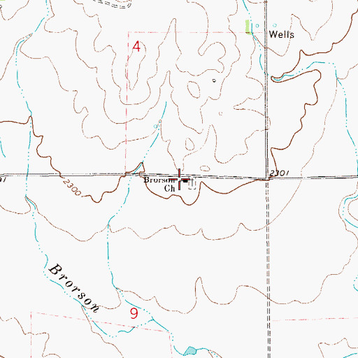 Topographic Map of Brorson Church (historical), MT