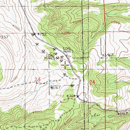 Topographic Map of Brown Coal Mine, MT