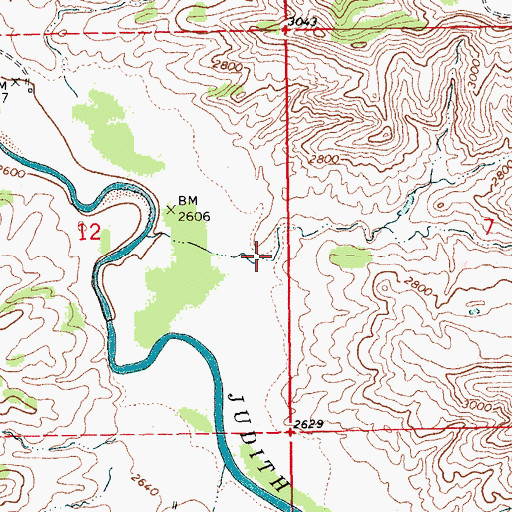 Topographic Map of Brown Coulee, MT