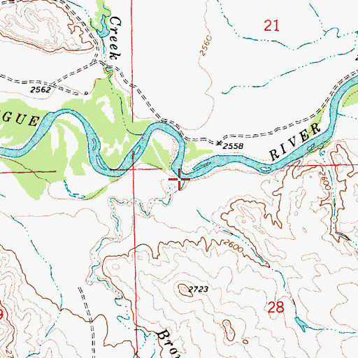 Topographic Map of Brown Creek, MT