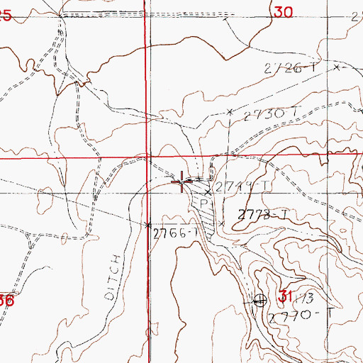 Topographic Map of Brown Dam, MT