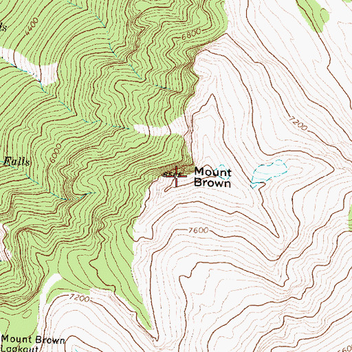 Topographic Map of Mount Brown, MT