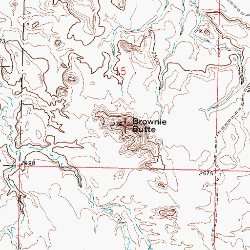 Topographic Map of Brownie Butte, MT